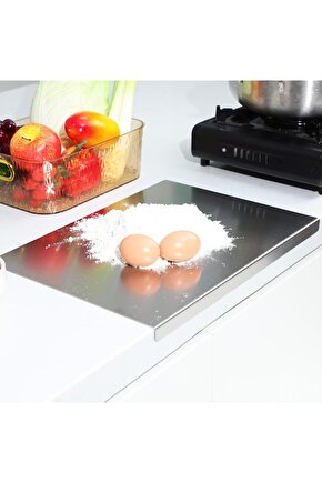 Narkalıp Paslanmaz Çelik Tezgah Koruyucu Doğrama Tahtası Mutfak Kesme Tahtaları 30x30cm