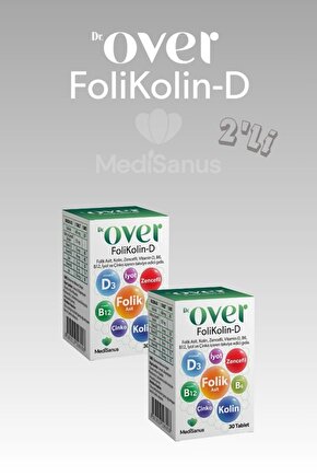 Folikolin D, Folik Asit, Kolin, Zencefil, Vitamin D B6 B12, Iyot Ve Çinko, 30 Tablet 2 Kutu
