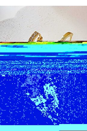 Altın Kaplama Pembe Baget Taşlı Üçlü Küpe