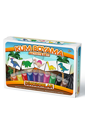 Dinozorlar | Kum Boyama Aktivite Seti 5li Kutulu Paket