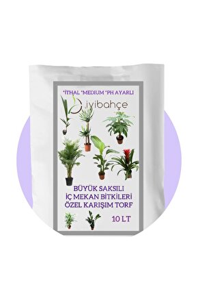 BÜYÜK SAKSILI İÇ MEKAN BİTKİLERİ ÖZEL KARIŞIM TORF 10 LT