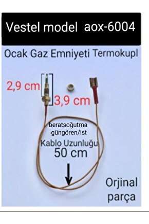 VESTEL ANKASTRE OCAK TERMOKUPL GAZ EMNİYET SENSÖRÜ MODEL AOX-6004