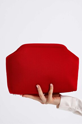 Heybes Kadın Kırmızı Clutch Portföy El Çantası