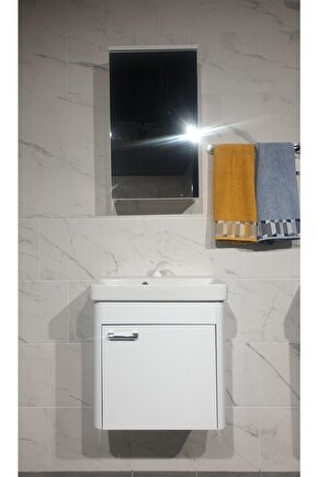 Smart 55 Cm Beyaz Banyo Dolap Takımı