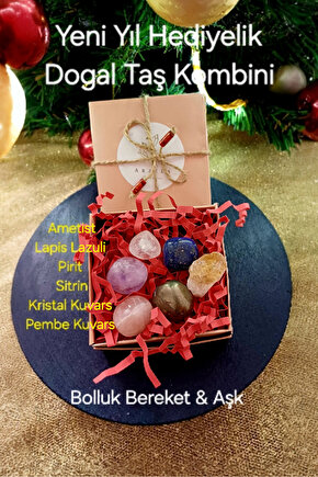 Doğal Tas Yeni Yil Hediyesi Bolluk Bereket Ask Kombini 6 lı