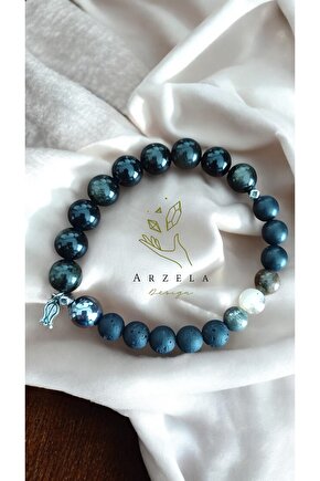 Doğal Taş Bileklik(SUNGİT VE LAV TAŞI ILE KORUMA)