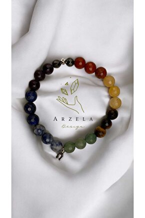 Doğal Taş Çakra Denge Bilekliği  7 Taş 7 Çakra