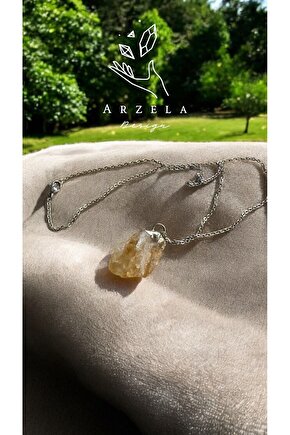 Doğal Taş Sitrin Kristal Kolye