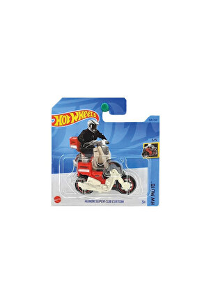 164 Ölçek Tekli Regular Arabalar HKG43 Hw Moto  Honda Super Cub Custom Kırmızı