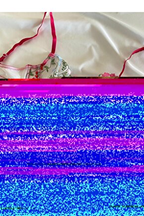 Çiçek Desenli Dantel Tül Bralet Takım