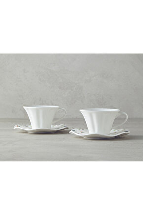 Pleasant Porselen 4 Parça 2 Kişilik Fincan Takımı Yeşil-mavi