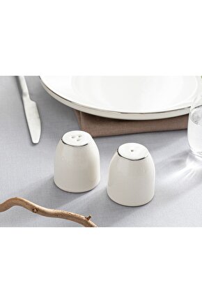 Torino Porselen Tuzluk-biberlik 5,5x5 Cm Silver