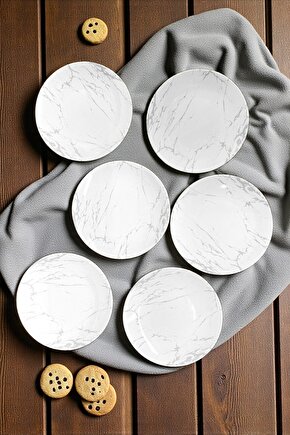 Mermer Pasta Tabağı 21 cm 6 Adet