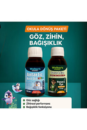 Kids Okula Dönüş Paketi – Krill Oil Omega-3 + Focus Eye | Göz, Zihin, Bağışıklık