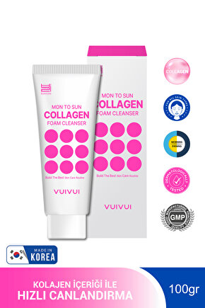 Kolajen Foam Cleanser Kore Üretimi Yüz Temizleme Köpüğü 100gr