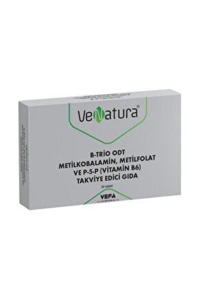 B-Trio ODT Metilkobalamin Metil Folat ve Vitamin B6 30 Tablet