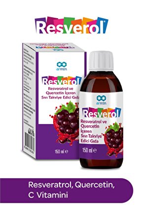 Resveratrol, Quercetin Ve C Vitamini Içeren Sıvı Takviye Edici Gıda 150 ml
