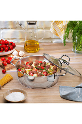 Held Çelik Basık Tencere 24 Cm 2 Parça-Inox