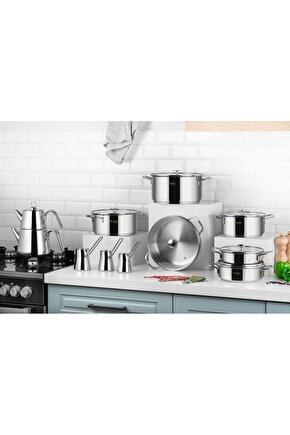 Maxi 20 Parça Ideal Set Çelik Çeyiz Tencere Seti