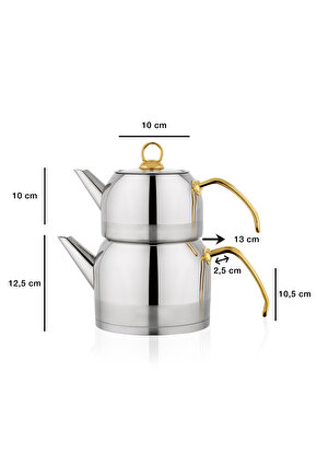 Ada (Orta) 4 Parça Gold Çaydanlık Takımı