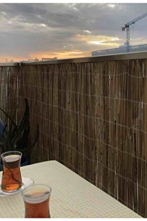 Doğal Kamış Hasır Çit 1m X 4,5m Doğal Bambu -bahçe Çiti - Gölgelik Hasır -tavan Dekorasyon