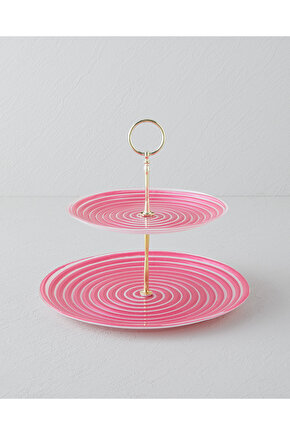 Swirly Cam Katlı Servis 21x28 cm Pembe