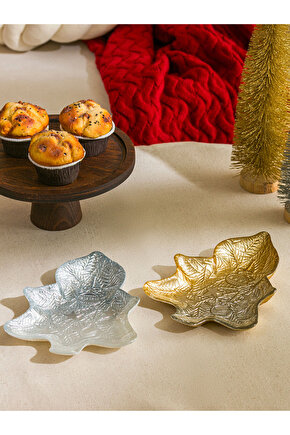 LCW HOME Sarı Çam Ağacı Figürlü Cam Kase 2li 21 Cm