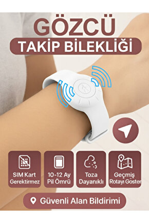 Takip Bilekliği GPS Konum Takibi Çocuk Yaşlı Geçmişe Dönük Takip Cihazı Saati (5-10 Dakika Aralıklı)