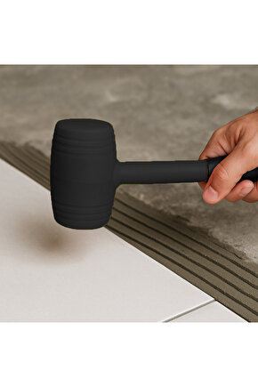 50lik Kauçuk Tokmak Fayansçı Tokmağı Çadır Zemin Sabitleme Çelik Seramik Döşeme Tadilat Siyah Renk