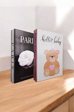 Dekoratif Kitap Görünümlü Kutu 2li Set Decorative Book Looking Box