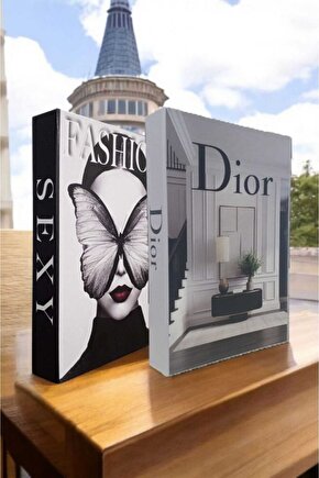 Dekoratif Kitap Görünümlü Kutu 2li Set Decorative Book Looking Box