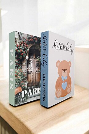 Dekoratif Kitap Görünümlü Kutu 2li Set Decorative Book Looking Box