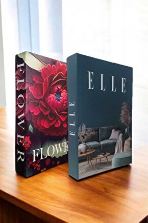 Dekoratif Kitap Görünümlü Kutu 2li Set Decorative Book Looking Box