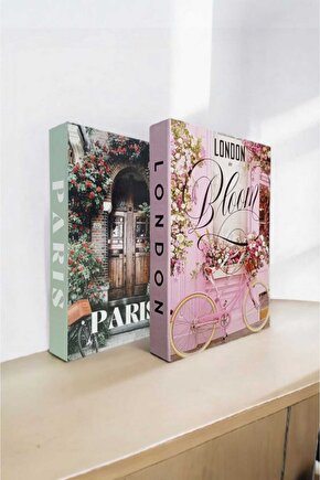 Dekoratif Kitap Görünümlü Kutu 2li Set Decorative Book Looking Box