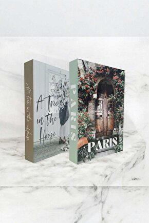 Dekoratif Kitap Görünümlü Kutu 2li Set Decorative Book Looking Box