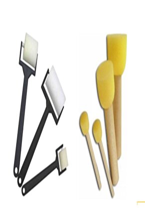 Sünger Rulo Resim Fırçası Sünger Tampon Ponpon Fırça Seti