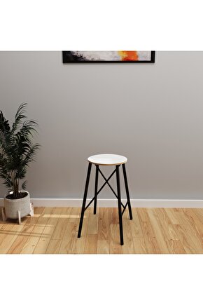 Bar Sandalyesi Bar Taburesi Mutfak Sandalyesi Beyaz 1232