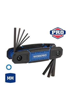 WP222028 8 Parça CR-V Metrik Çakı Tipi Profesyonel Allen Anahtar Takımı