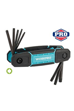 WP222030 8 Parça CR-V Çakı Tipi Torx Profesyonel Allen Anahtar Takımı