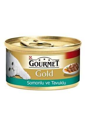 Somon ve Tavuklu Yetişkin Konserve Kedi Maması 85 Gr