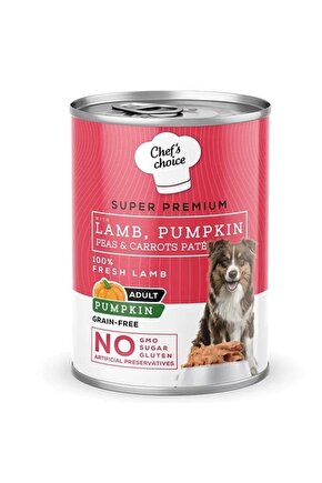 Chefs Choice Kıyılmış Kuzu Etli ve Balkabaklı Yetişkin Köpek Konservesi 1 Adet 400 Gr