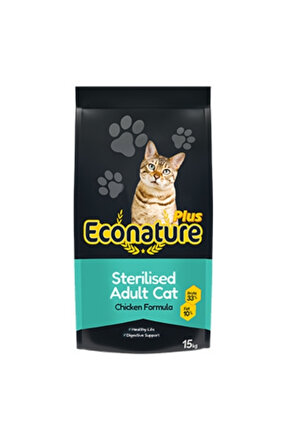 Econature Plus Tavuklu Kısırlaştırılmış Yetişkin Kedi Maması Yetişkin (1 - 7 Yaş)-15 Kg-Evet
