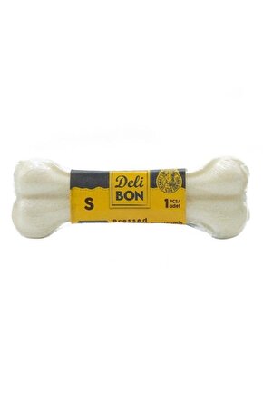 Deri Pres Vakumlu Kemik Köpek Ödülü 1 Adet-Stick-Beyaz-12 Cm