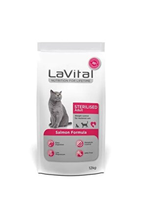 Lavital Sterilised Somonlu Kısırlaştırılmış Kedi Maması 12 Kg