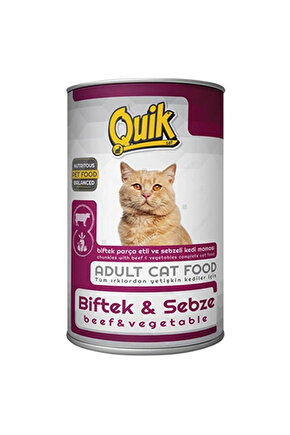 Biftek ve Sebzeli Yetişkin Konserve Kedi Maması 1 Adet-415 Gr