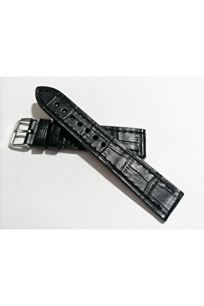 &Her Saate Uyumlu Hakiki  Dana  Derisi  Saat Kordonu 20   mm ( 124 )  siyah