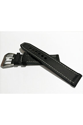 & Fosil  Uyumlu &Her Saate Uyumlu greyzi  Deri Saat Kordonu 24  mm  (82 )  siyah