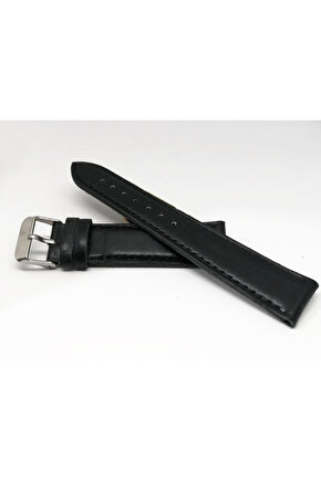 HAKİKİ DERİ  SİYAH  DÜZ  20 MM   SAAT KORDONU