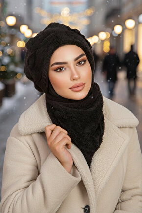 Siyah Welsoft Etol ve Tesettür Bere Takım