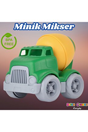 Lüx Yeşil Minik Mikser - Plastik Mikser - Kırılmaz Oyuncak - Kırılmaz Çimenyo Kamyon - Çimento Araba